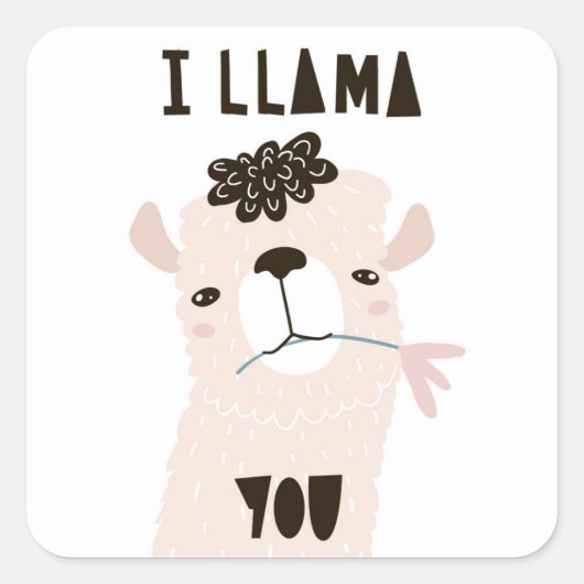 Ich Llama You Quadratischer Aufkleber (Vorderseite)