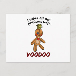 Ich löse alle meine Probleme mit Voodoo Postkarte