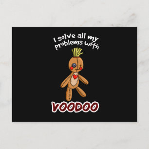 Ich löse alle meine Probleme mit Voodoo Postkarte