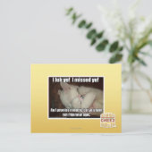 Ich lub dich ein! Ich habe dich vermisst! Postkarte (Stehend Vorderseite)