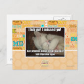 Ich lub dich ein! Ich habe dich vermisst! Postkarte (Vorne/Hinten)