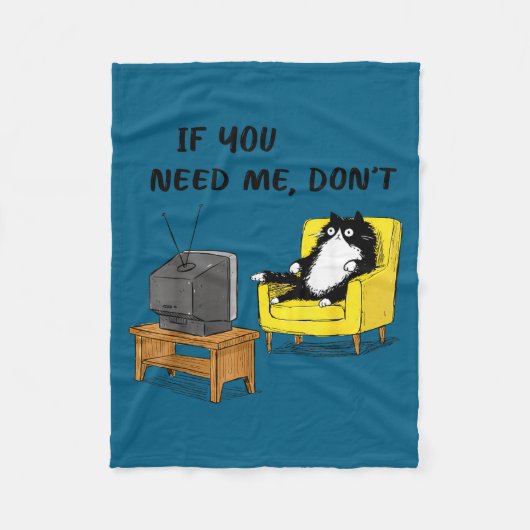 Ich lustig wenn nötig, nicht schwarze Katze Fleecedecke (Vorderseite)