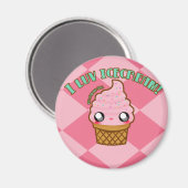 Ich luv Icecream! Magnet (Vorderseite/Rückseite)