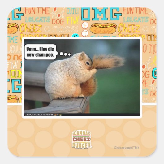 Ich luv neues Shampoo Quadratischer Aufkleber (Vorderseite)