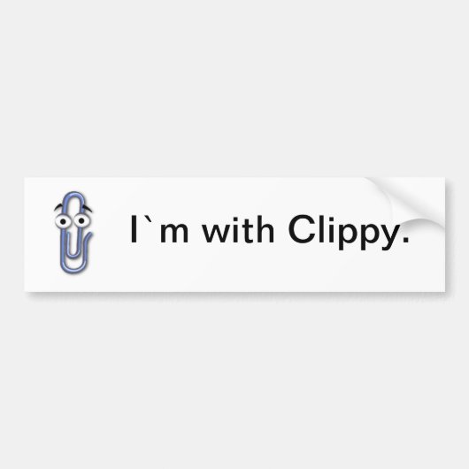 "Ich ` m mit Clippy" Auto Aufkleber (Vorne)