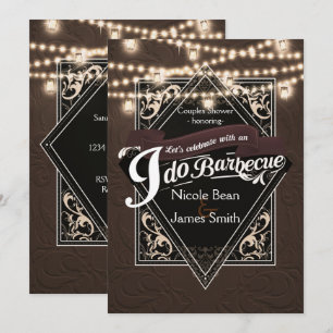 ICH MACH BARBECUE BBQ Kunstleder & Lichter Verlobu Einladung