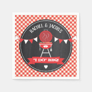 ICH MACH BBQ Engagement Hochzeit Dusche Rote Tafel Serviette