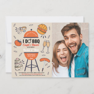 ICH MACH BBQ Paarschwimmbad Verlobungsfoto Garten Einladung