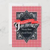 ICH MACHE BARBECUE GRILLEN Red White Checkered Ver Einladung (Vorderseite)