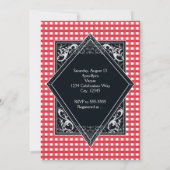 ICH MACHE BARBECUE GRILLEN Red White Checkered Ver Einladung (Rückseite)