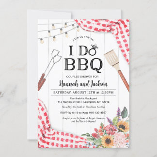 Ich mache BBQ-Einladung für Paare-Shower mit Rot Einladung