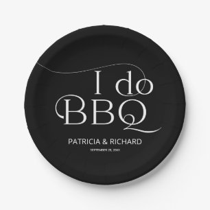 Ich mache BBQ Engagement Party Schwarz Pappteller