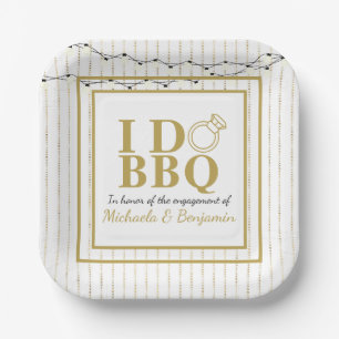 Ich mache BBQ Gold Verlobungsparty Paare Dusche Pappteller