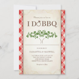 Ich mache BBQ-Hochzeitseinladungen im roten Gingha Einladung