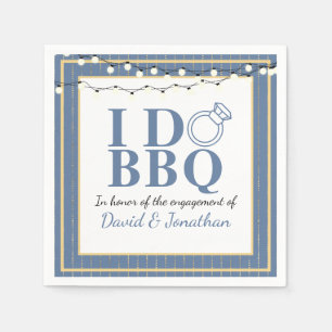 Ich mache BBQ Paare Brausebad Schwul LGBTQ Verlobu Serviette