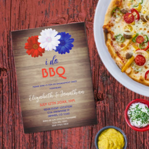 Ich mache BBQ Patriotische Blumige Verlobungsfeier Einladung