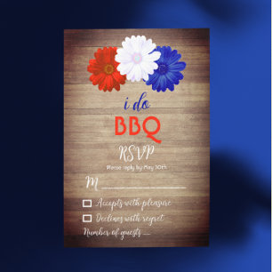 Ich mache BBQ Patriotische Blüten RSVP Karte