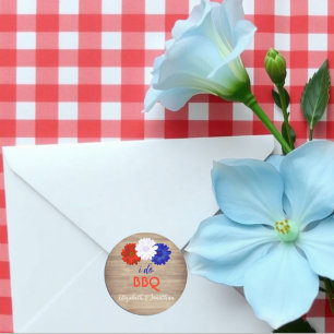 Ich mache BBQ Patriotische Blüten Runder Aufkleber