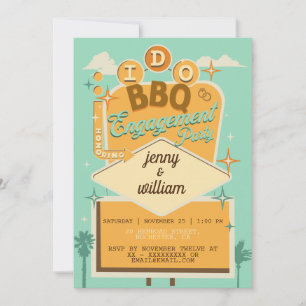 Ich mache BBQ Retro Verlobungsfeier Einladungen 