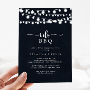 Ich mache BBQ Rustikale Lichterketten Verlobungsfe Einladung
