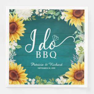 Ich mache BBQ Rustikale Sonnenblumen Verlobungsfei Serviette
