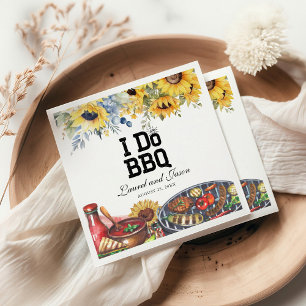 Ich mache BBQ-Sonnenblume Rustikale Verlobungspart Serviette
