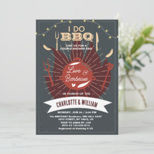 Ich mache BBQ Verlobung Hochzeitspaar Brautparty  Einladung