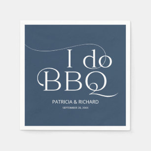 Ich mache BBQ Verlobungsfeier Blau Serviette