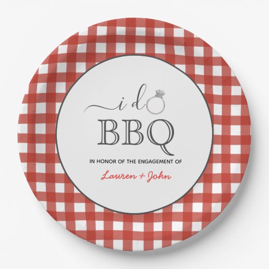 Ich mache BBQ Verlobungsparty Pappteller (Vorderseite)