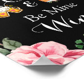 Ich mache Brews & Be Mine Wine Wedding Sign Poster (Ecke)