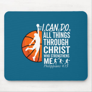 Ich mache christliches Basketball Philipper 4 13 Mousepad
