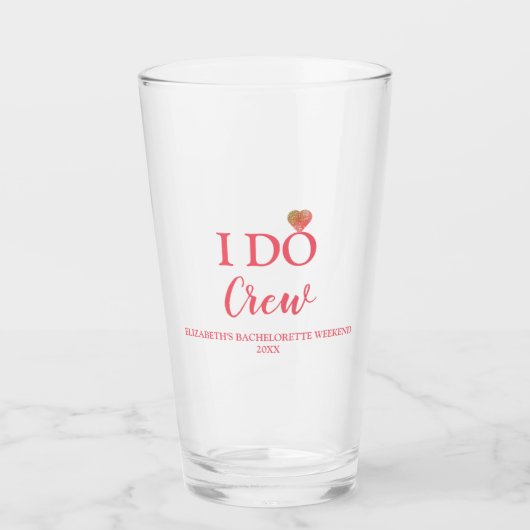 Ich mache Crew Bachelorette Glas (Vorderseite)