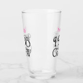 Ich mache Crew Black Pink Monogram Wedding Brautpa Glas (Links)