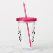Ich mache Crew Black Pink Monogram Wedelmädchen Acryltrinkbecher (Links)