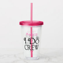 Ich mache Crew Black Pink Monogram Wedelmädchen