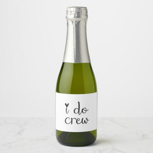 Ich mache Crew Liebe Herz Sparkling Weinkennzeiche Schaumweinetikett (Vorderseite)