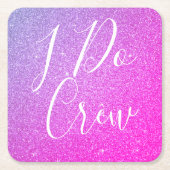 Ich mache Crew Lila Glitzer Junggeselinnen-Abschie Rechteckiger Pappuntersetzer (Vorderseite)