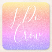 Ich mache Crew Lila Glitzer Junggeselinnen-Abschie Rechteckiger Pappuntersetzer (Vorderseite)