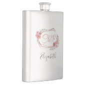 Ich mache Crew Rosa Blütenrot Rosa Blume Grüne Flachmann (Rechts)