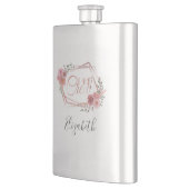 Ich mache Crew Rosa Blütenrot Rosa Blume Grüne Flachmann (Links)