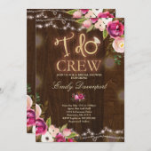 Ich mache Crew Rustikale Brautdusche Einladung Flo (Vorne/Hinten)