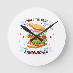 Ich mache das beste Sandwichkleid für Liebhaber vo Runde Wanduhr