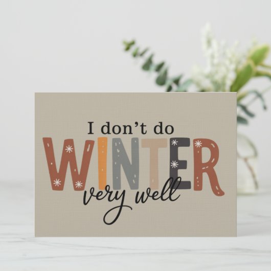Ich mache den Winter nicht sehr gut Gemütliche Jah Einladung (Stehend Vorderseite)