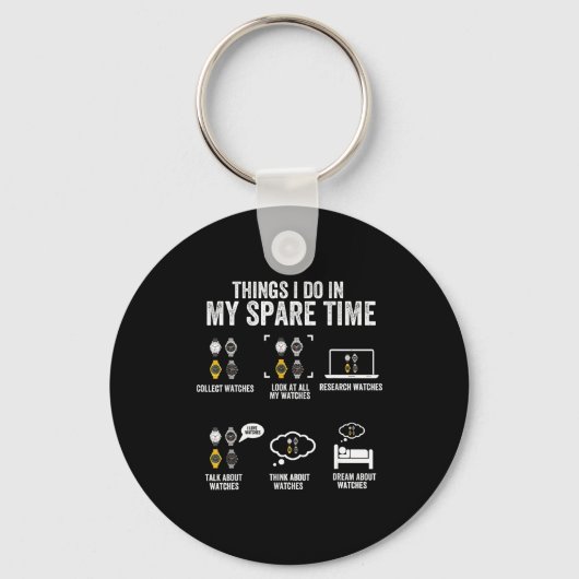 Ich mache Dinge Freizeit-Uhrmacher-Uhr Schlüsselanhänger (Vorderseite)