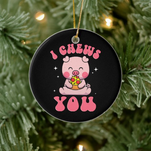 Ich mache dir Pizza Keramik Ornament (Baum)
