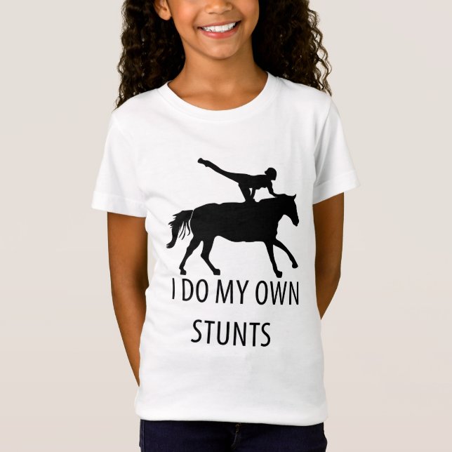 Ich mache eigene Stunts Vaulting Horseriding T-Shirt (Vorderseite)
