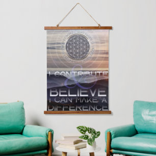 Ich mache einen Unterschied - Affirmation Wordings Wandteppich Mit Holzrahmen