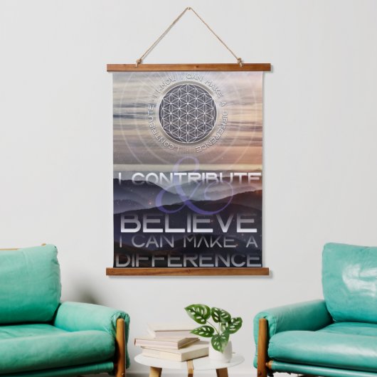 Ich mache einen Unterschied - Affirmation Wordings Wandteppich Mit Holzrahmen (Wohnzimmer)