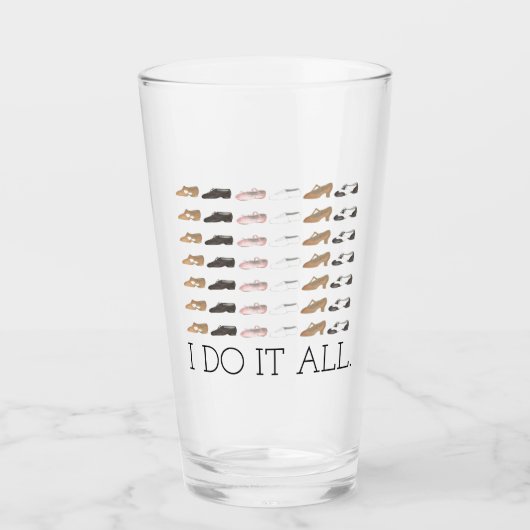 Ich mache es alles Tanzlehrer Ballett Stich Jazzsc Glas (Vorderseite)
