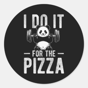 Ich mache es für den Pizza Panda Gewichtheber Humo Runder Aufkleber